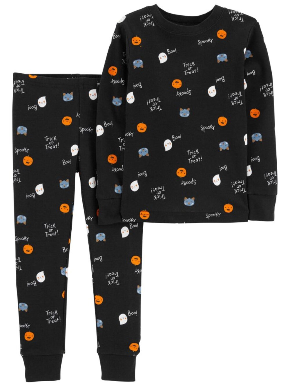 Carter's Baby Girls 12 month Black Spooky Ghost Pumpkin PJ Set NWT Halloween